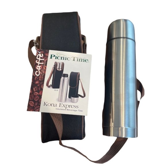📚Picnic Time • NIB Kona Express Stainless Steel Insulated Beverage Container & - Picture 2 of 4